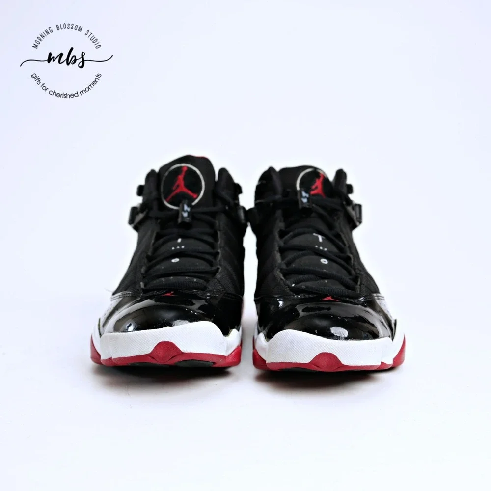 Nike Air Jordan 6 Rings Bred Hybrid Basketball Sneakers Black Red White Men 9